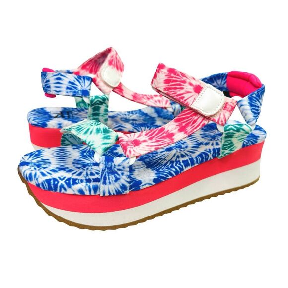 Dirty Laundry Goin’ Out Multicolor Tie Dye Chunky Platform Sandals - Size 9.5 - Picture 3 of 9